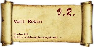 Vahl Robin névjegykártya